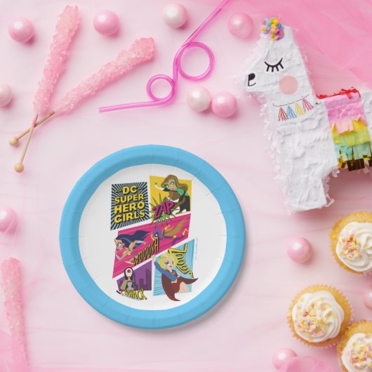 DCヒーローすごいガールズアクションパネル ペーパープレート (パーティー)