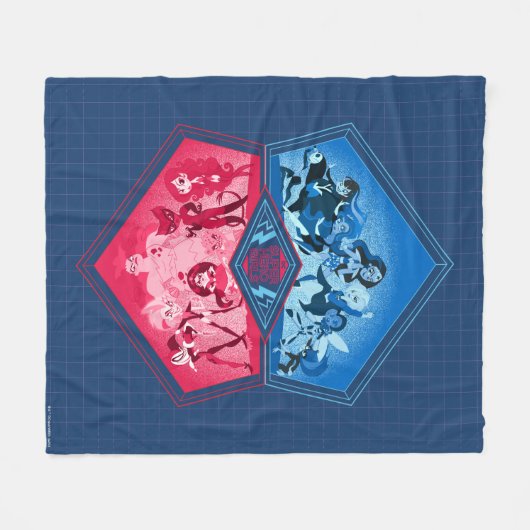 DCヒーローすごいガールズチームワーク戦 フリースブランケット (正面(横))