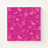 DCヒーローすごいガールズピンクのアイコンパターン ノートブック (裏面)