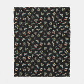 DCヒーローすごいガールズレインボーアイコンパターン フリースブランケット (正面)