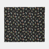 DCヒーローすごいガールズレインボーアイコンパターン フリースブランケット (正面(横))