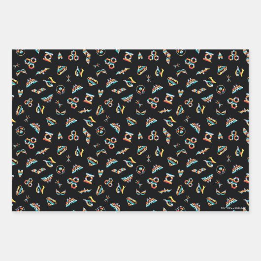 DCヒーローすごいガールズレインボーアイコンパターン ラッピングペーパーシート (正面3)