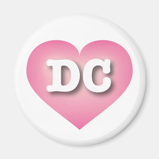 DCピンクフェードハート- I love DC マグネット (正面)
