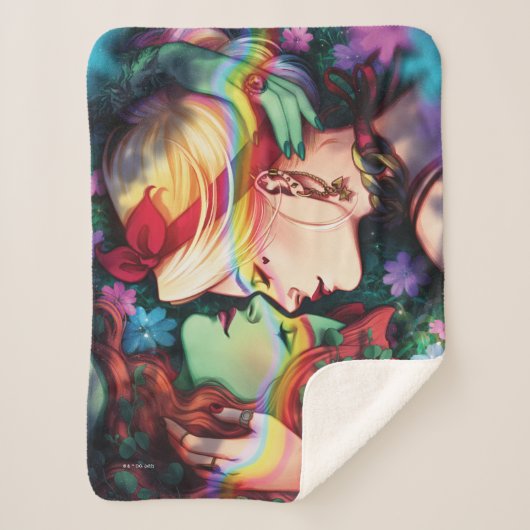 DCプライドハーレークイン&ポイズンアイビー漫画カバー シェルパブランケット (正面)