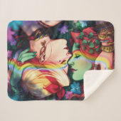 DCプライドハーレークイン&ポイズンアイビー漫画カバー シェルパブランケット (正面(横))