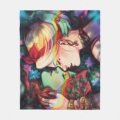 DCプライドハーレークイン&ポイズンアイビー漫画カバー フリースブランケット (正面)