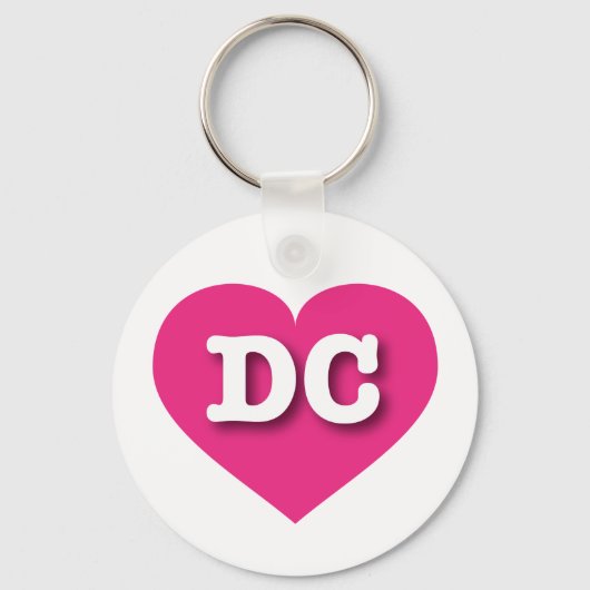 DCホットピンクハート- I love DC キーホルダー (正面)