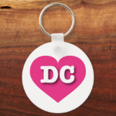 DCホットピンクハート- I love DC キーホルダー (正面)