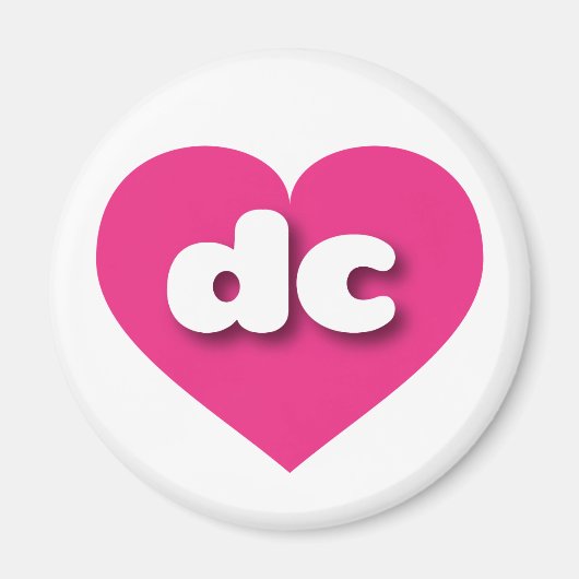 dcホットピンクハート- I love dc マグネット (正面)