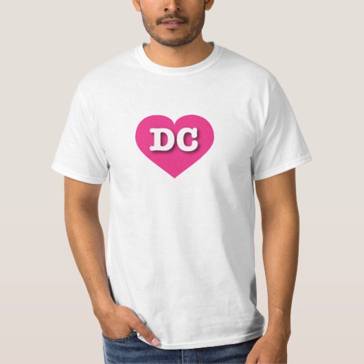 DCホットピンクハート- I love DC Tシャツ (正面)