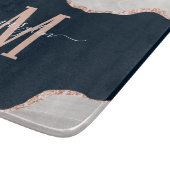 DCホワイト&バラ金ゴールドブラックフォグラアゲートモノグラム カッティングボード (角)