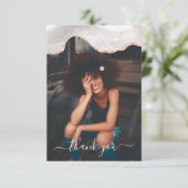 DCホワイト&バラ金ゴールドブラックフォグラアゲートモノグラム サンキューカード (スタンド正面)