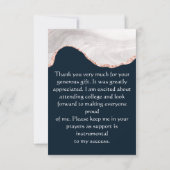 DCホワイト&バラ金ゴールドブラックフォグラアゲートモノグラム サンキューカード (裏面)