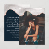 DCホワイト&バラ金ゴールドブラックフォグラアゲートモノグラム サンキューカード (正面/裏面)