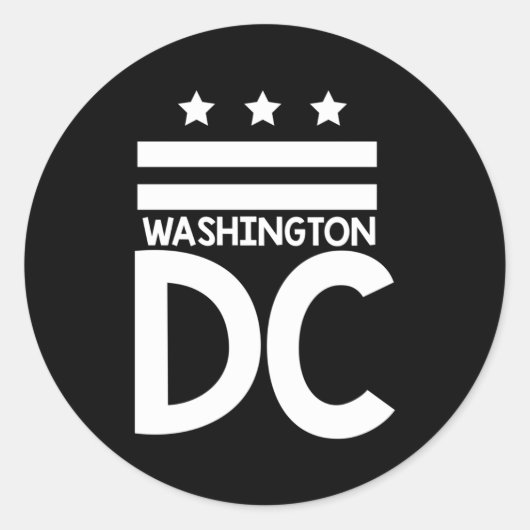 Dc国旗Washington Dc ラウンドシール (正面)