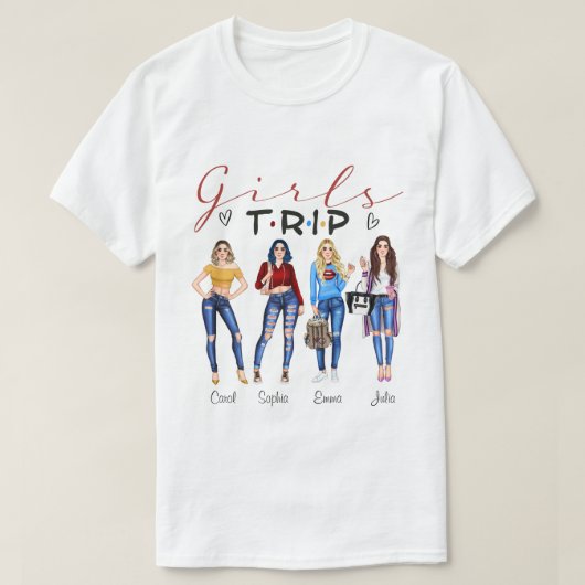 DC女パーソナライズされた子用トリップシャツ、旅行用ギフト  Tシャツ (デザイン正面)