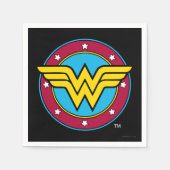 DC漫画 |女疑問に思の円と星のロゴ スタンダードカクテルナプキン (正面)