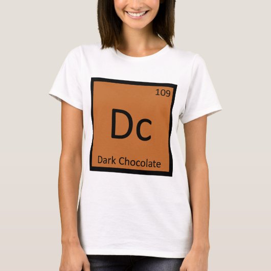 Dc - ダークチョコレート 化学元素周期表 tシャツ (正面)
