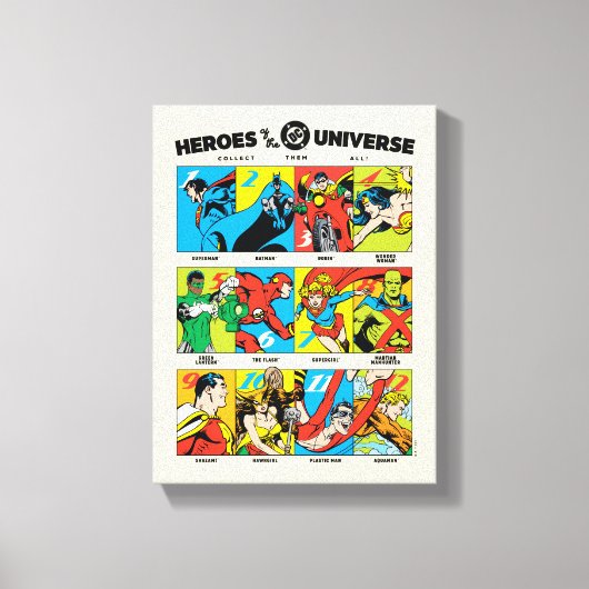 DC™ユニバースのヒーローたち キャンバスプリント (正面)