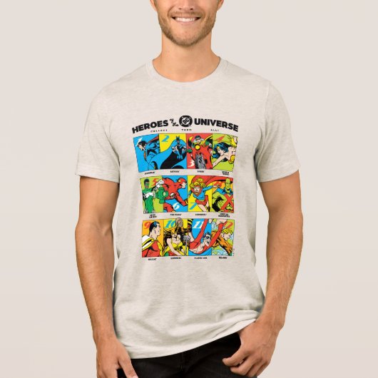 DC™ユニバースのヒーローたち トライブレンドTシャツ (正面)