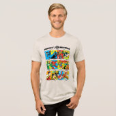 DC™ユニバースのヒーローたち トライブレンドTシャツ (正面全面)
