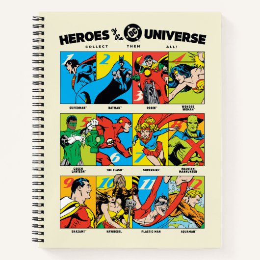 DC™ユニバースのヒーローたち ノートブック (正面)