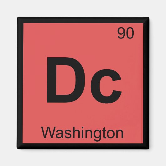 Dc – ワシントン化学周期表記号 マグネット (正面)