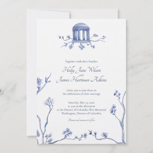 DC 戦争記念館での結婚式 - ホリー＆ジェイミー 招待状 (正面)
