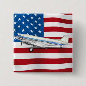 DC-3 缶バッジ (正面)