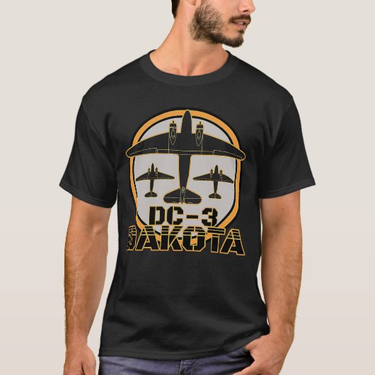 DC 3 Dakota C 47プロペラ機 Tシャツ (正面)