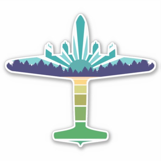 dc 6エアライナーの夕日 シール (正面)