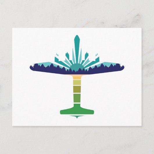 dc 6エアライナーの夕日 ポストカード (正面)