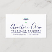 dc 6エアライナーの夕日 名刺 (裏面)