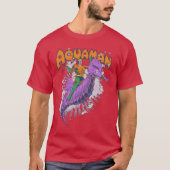 DC Comics Aquaman Ride Free UniseAdults Blue Small Tシャツ (正面)