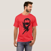 DC Comics Batman Bat Signal Ink Splotch Silhouette Tシャツ (正面フル)