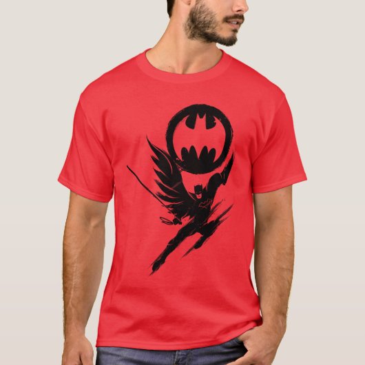 DC Comics Batman Bat Signal Ink Splotch Silhouette Tシャツ (正面)