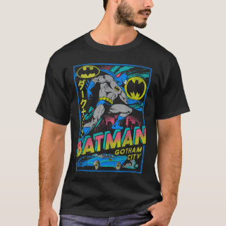DC Comics Batman Neon Gotham City Kanji Poster gif Tシャツ
