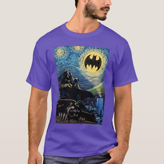 DC Comics Batmanhe Dark Knight Starry Night Style  Tシャツ (正面)