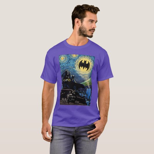 DC Comics Batmanhe Dark Knight Starry Night Style  Tシャツ (正面フル)