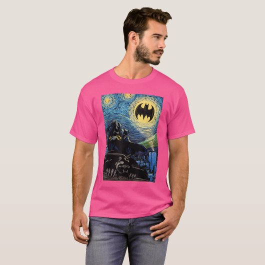 DC Comics Batmanhe Dark Knight Starry Night Style  Tシャツ (正面フル)