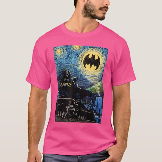 DC Comics Batmanhe Dark Knight Starry Night Style  Tシャツ (正面)