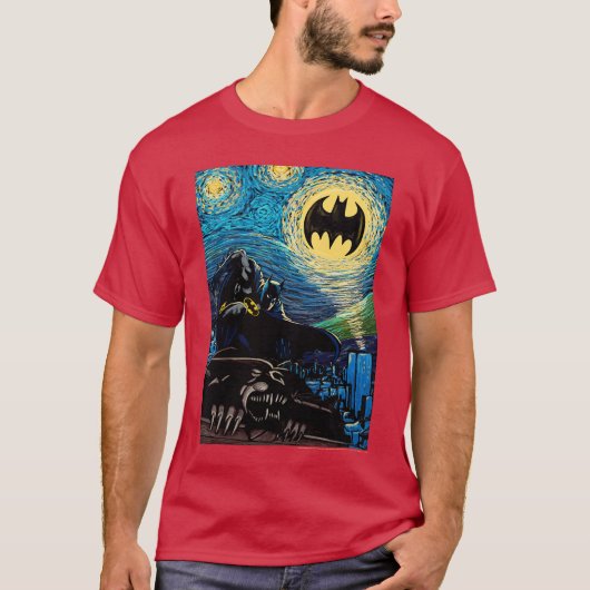 DC Comics Batmanhe Dark Knight Starry Night Style Tシャツ (正面)