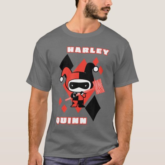 DC Comics Harley Quinn Chibi Diamond Portrait Logo Tシャツ (正面)
