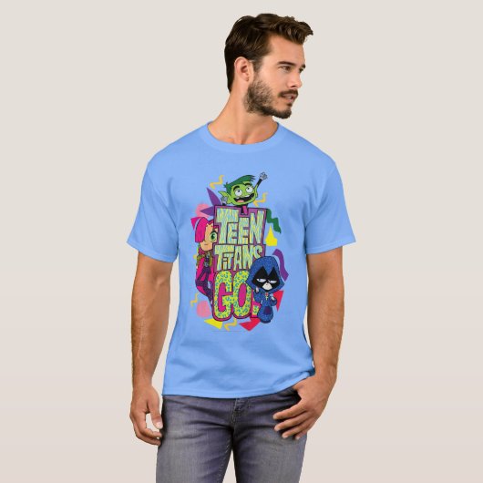 DC Comicseenitans Go Patterned Portrait friend Tシャツ (正面フル)