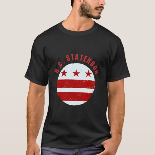 Dc Statehood District Of Columbia Flag Tシャツ (正面)