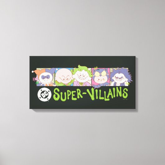 DC Super-Villains Cartoon Lineup キャンバスプリント (正面)