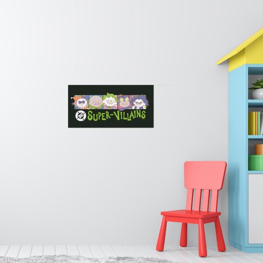 DC Super-Villains Cartoon Lineup ポスター (子ども部屋1)