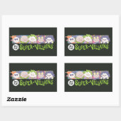 DC Super-Villains Cartoon Lineup 長方形シール (シート)