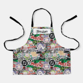 DC Super-Villains Cartoon Pattern エプロン (正面)
