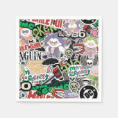 DC Super-Villains Cartoon Pattern スタンダードカクテルナプキン (正面)